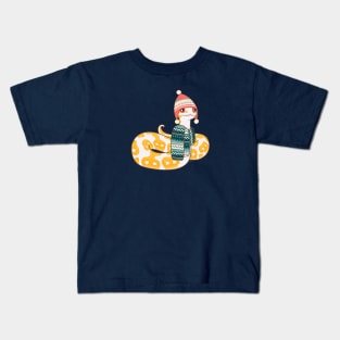 Albino Ball Python Christmas Edition Kids T-Shirt